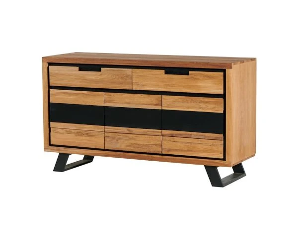 Bahut Contemporain "Toly" 3 Portes 2 Tiroirs En Chêne Massif Huilé – Image 5