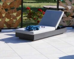 Bain De Soleil Aluminium Et Tissu Gris Clair 1 Place "Lisboa"