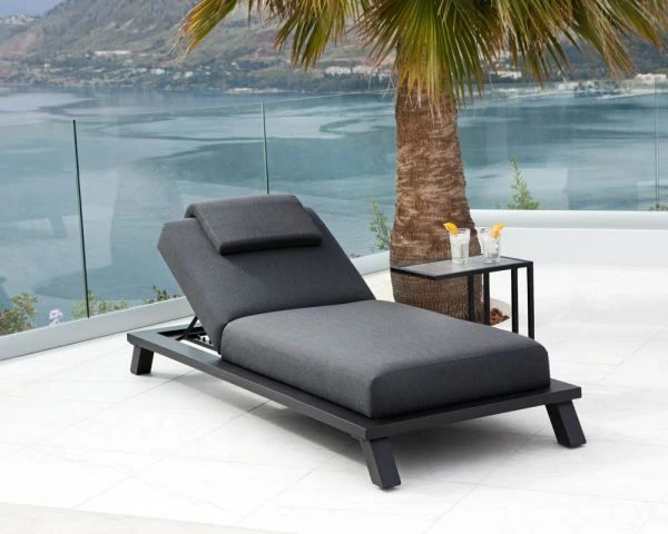 Têtière En Tissu Gris Foncé Sooty Pour Bains De Soleil "Nusa Pedina" – Image 2