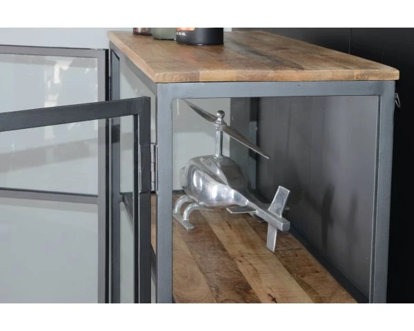 Bibliothèque Factory En Métal Gris Indus Et étagères En Bois "Downtoun" – Image 4