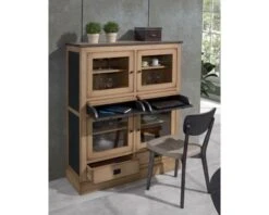 Vitrine 4 Portes 2 Bureaux Coulissants "San Francisco" Fer Et Bois